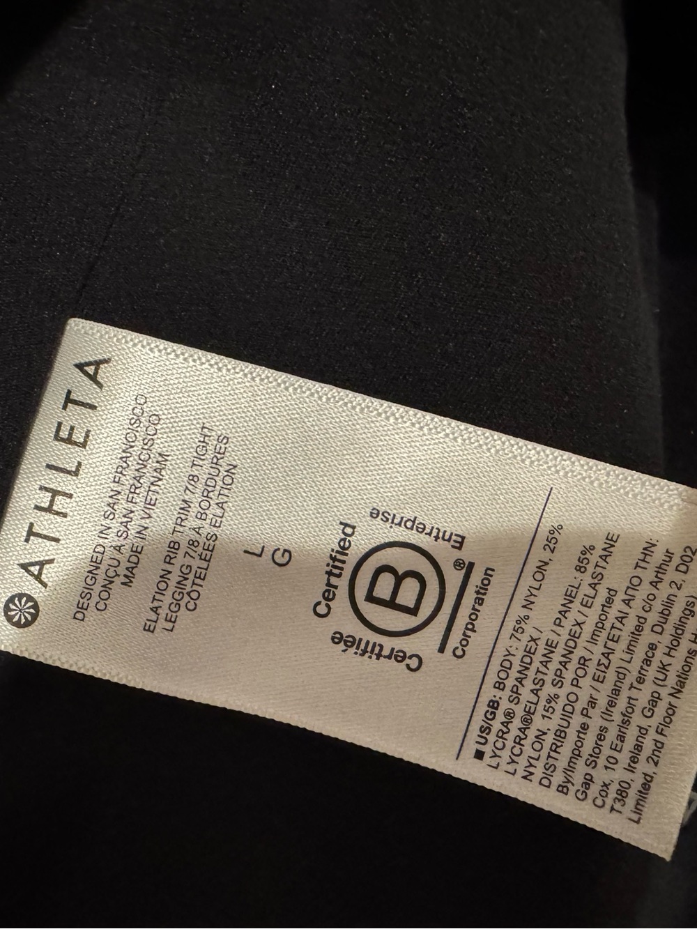 ATHLETA Elation Rib Trim 7/8 Tight Leggings size L - Picture 6 of 9